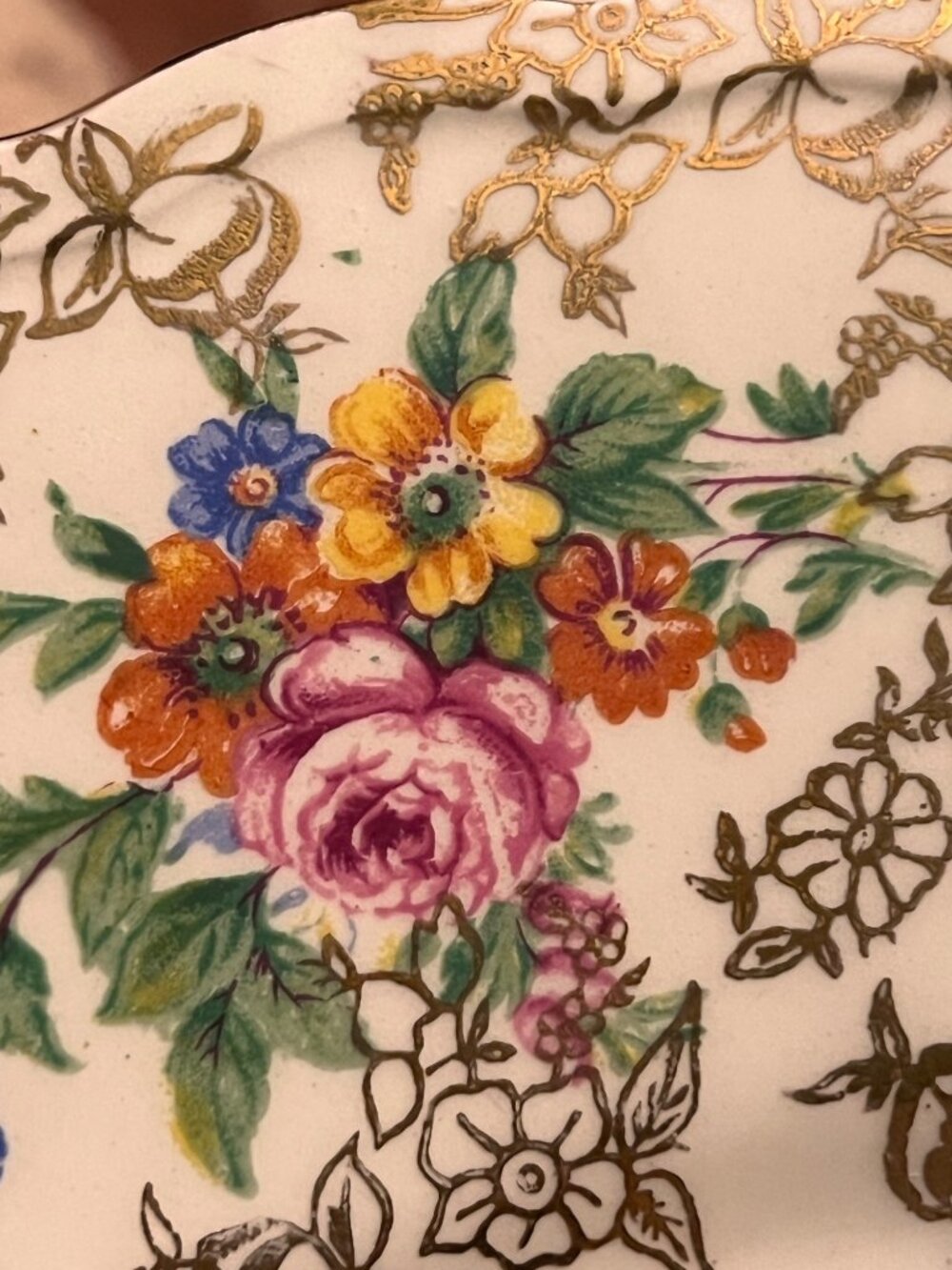 Lord Nelson Ware Floral Plate 9 1/8" Floral Gold Trim Square England Porcelain - Picture 5 of 7